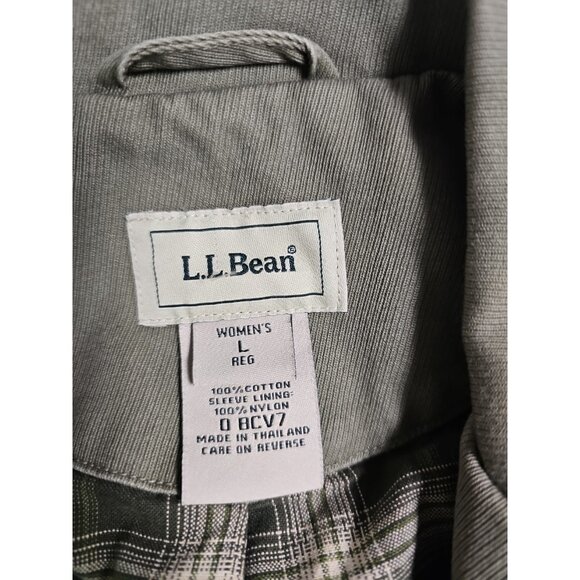 LL Bean Outdoor Womens Lined Blazer Jacket Size L Pockets 3 Button Double Breast - Picture 4 of 8